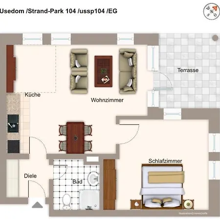 Strand-park Strand-park 104 Daire Heringsdorf